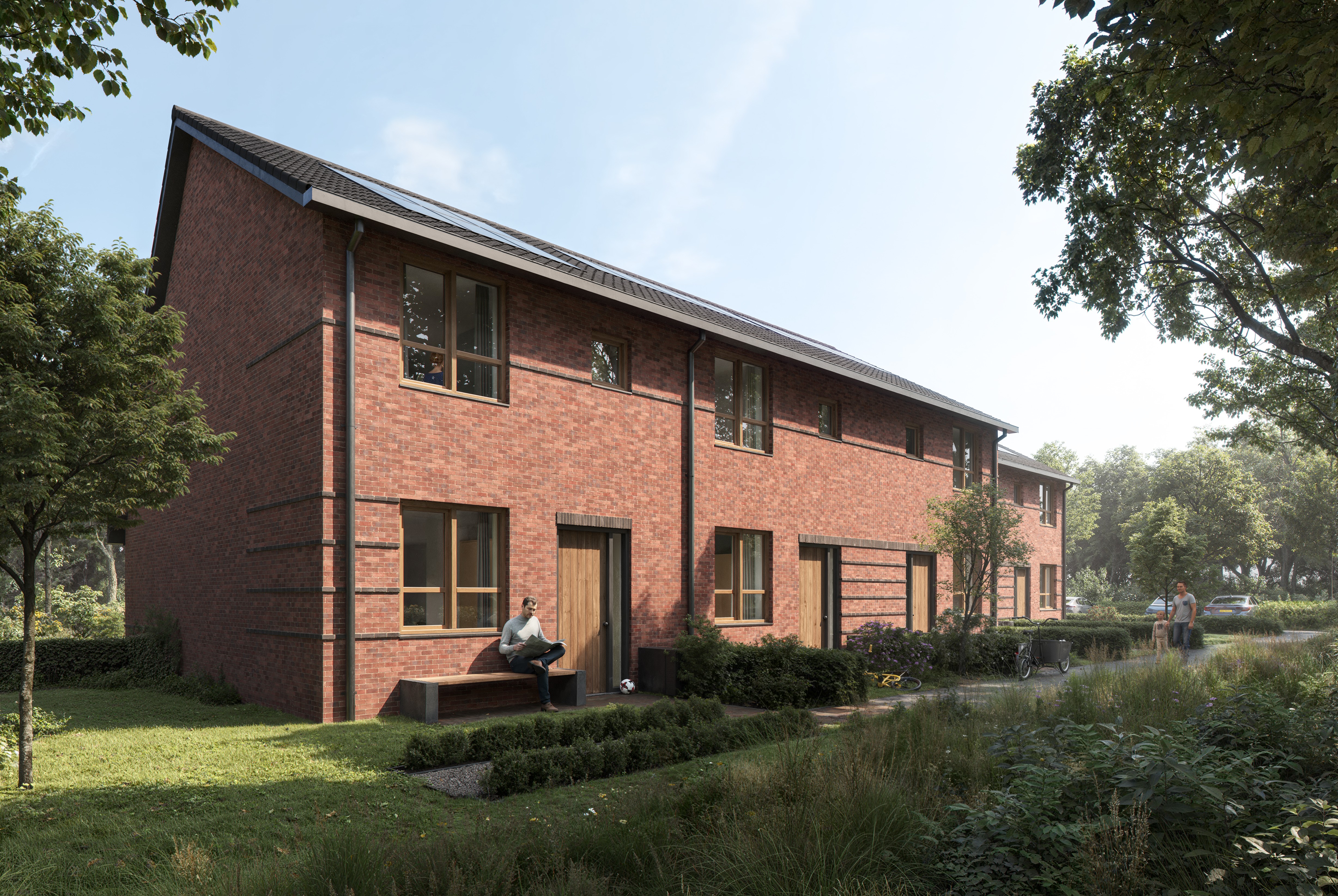 Exterieurimpressie van de woningen in Batinger Erf