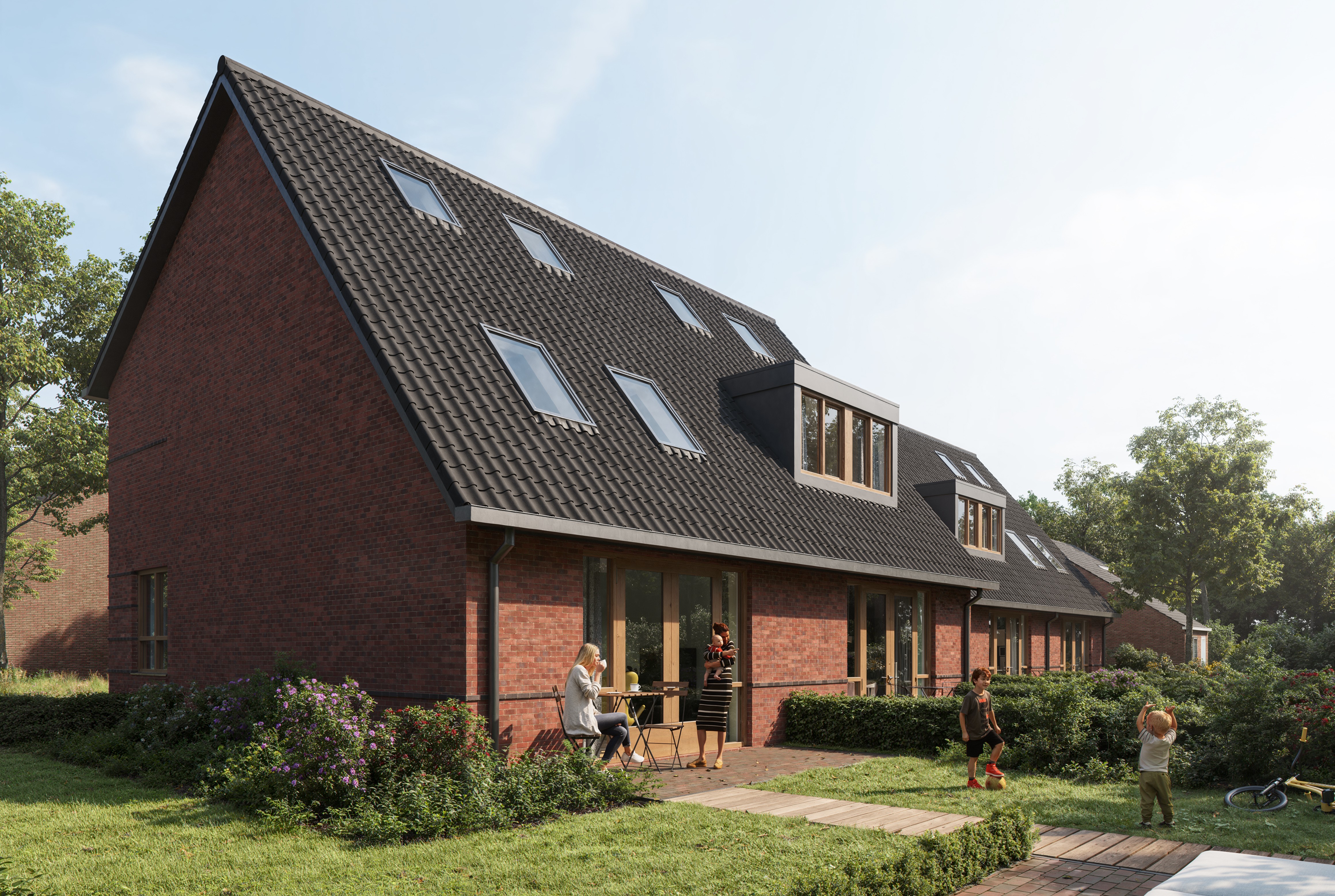 Straatbeeld en groene omgeving rondom Batinger Erf